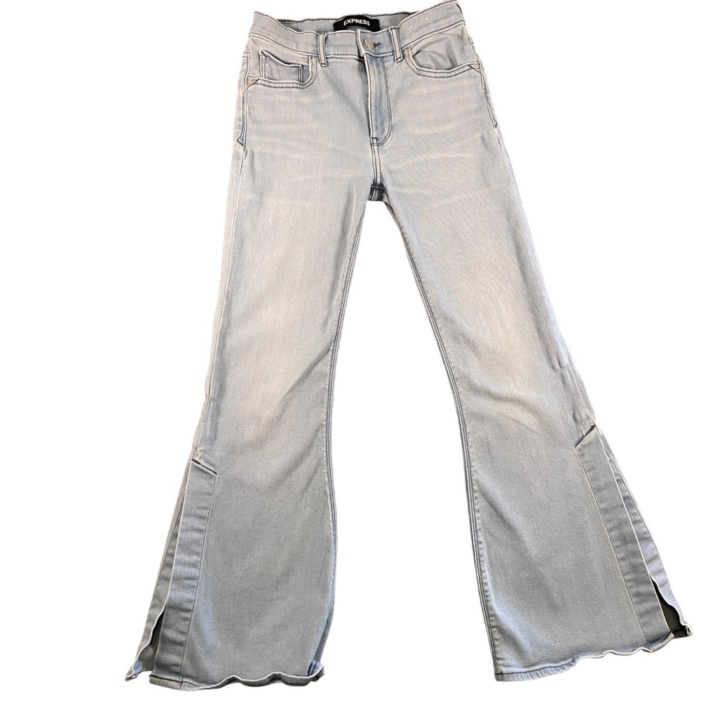 Express Women's Stretch Bell‎ Flare High Rise Jeans Size 2S Retro Western Preppy